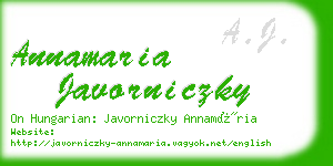 annamaria javorniczky business card